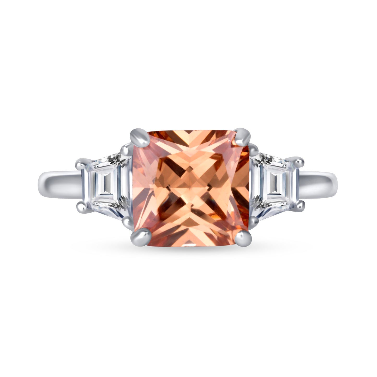 Ember Morganite Princess Centerstone Engagement Ring