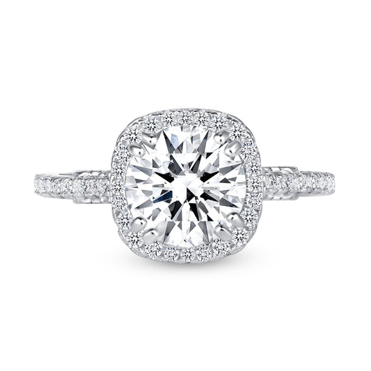 Ophelia Halo Round Centerstone Engagement Ring