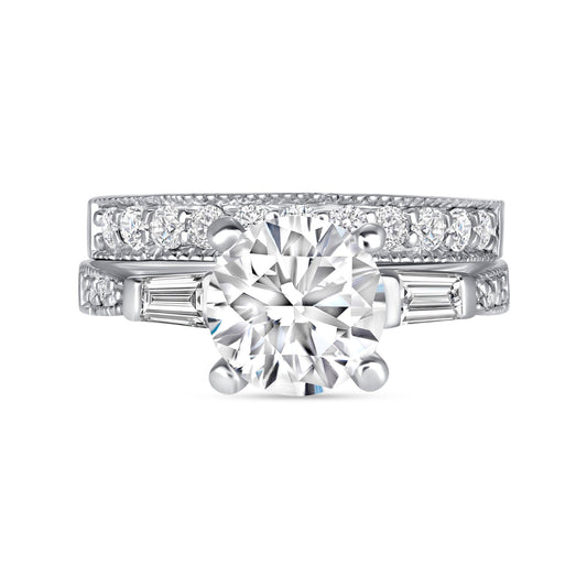 Lorely Round Centerstone Engagement Ring Set