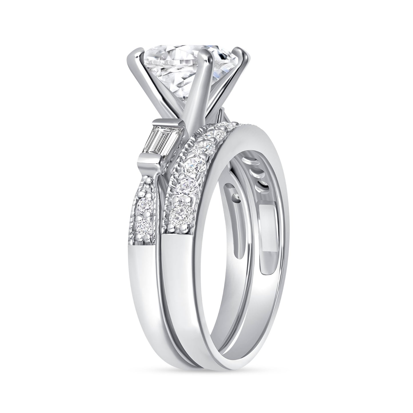 Lorely Round Centerstone Engagement Ring Set