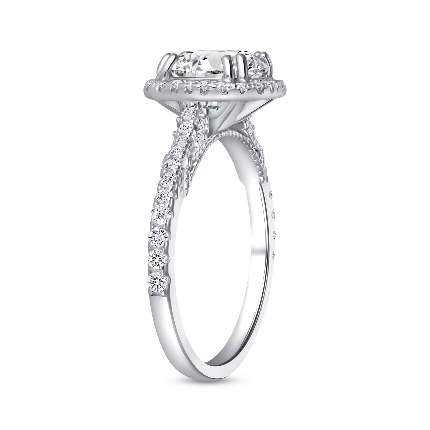 Ophelia Halo Round Centerstone Engagement Ring