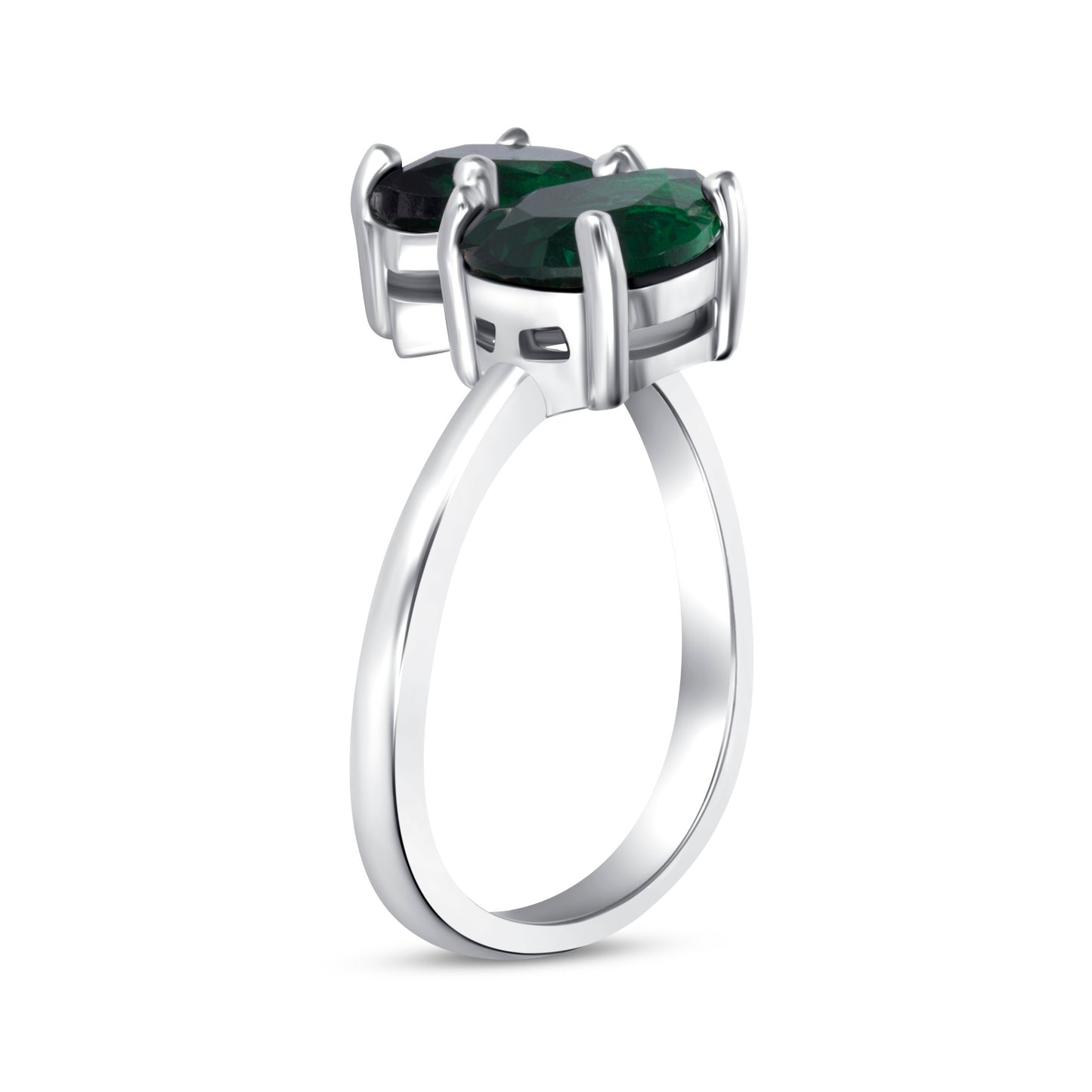 Bond Pear Cut Emerald Two Stone Ring