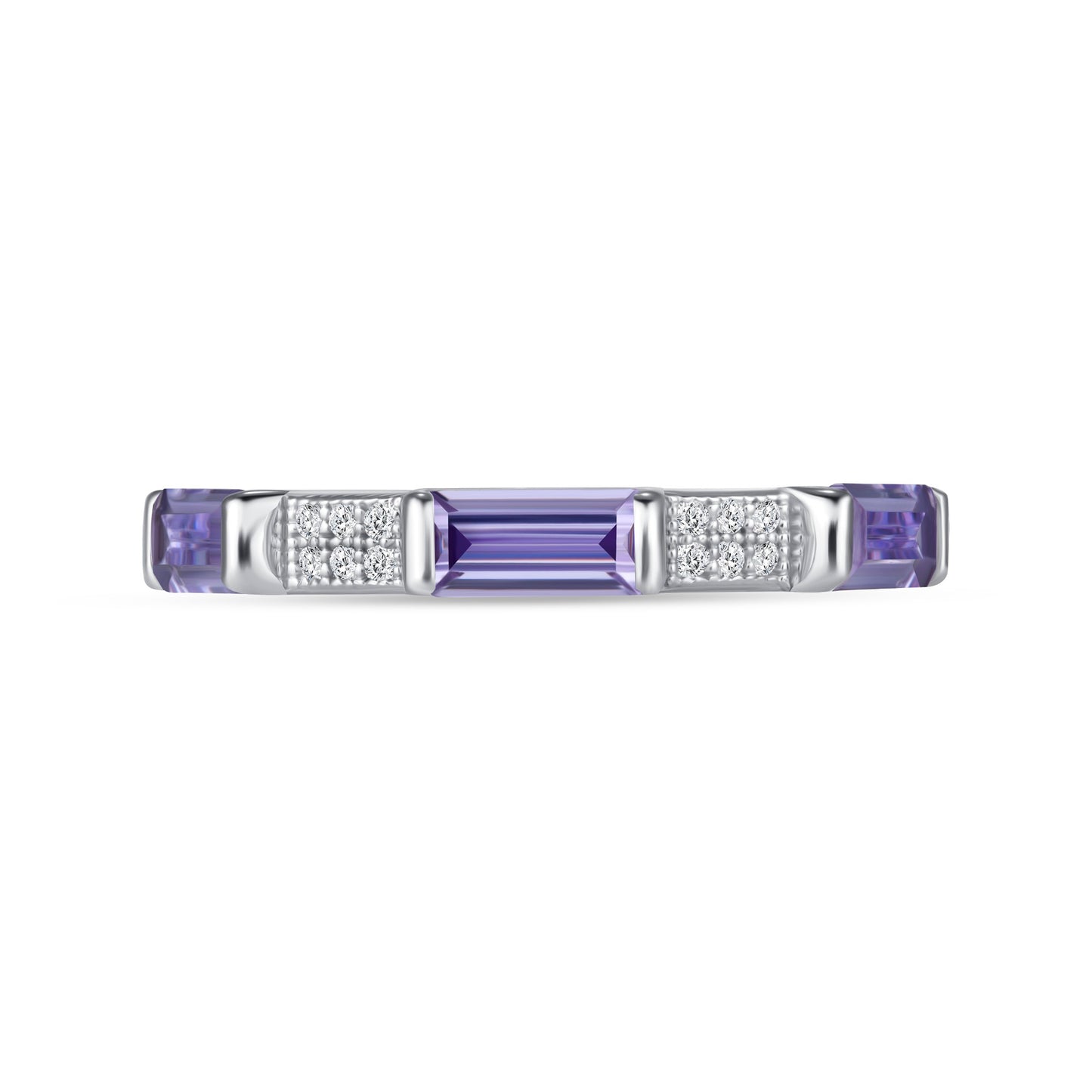 Northern Lights Amethyst Diamond Band