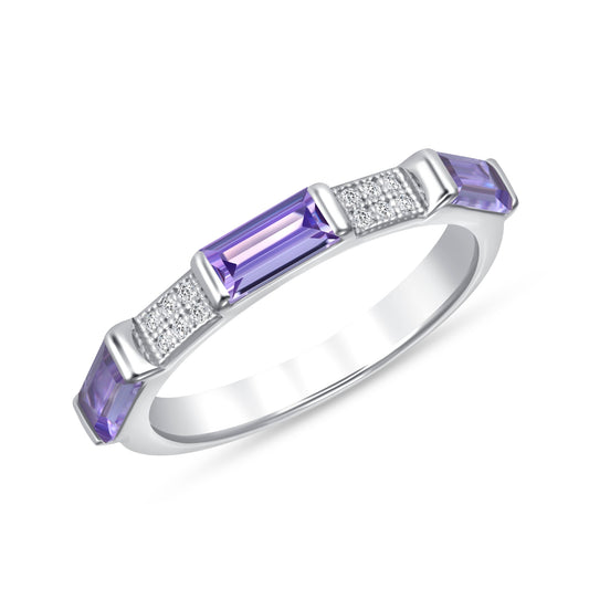 Northern Lights Amethyst Diamond Band