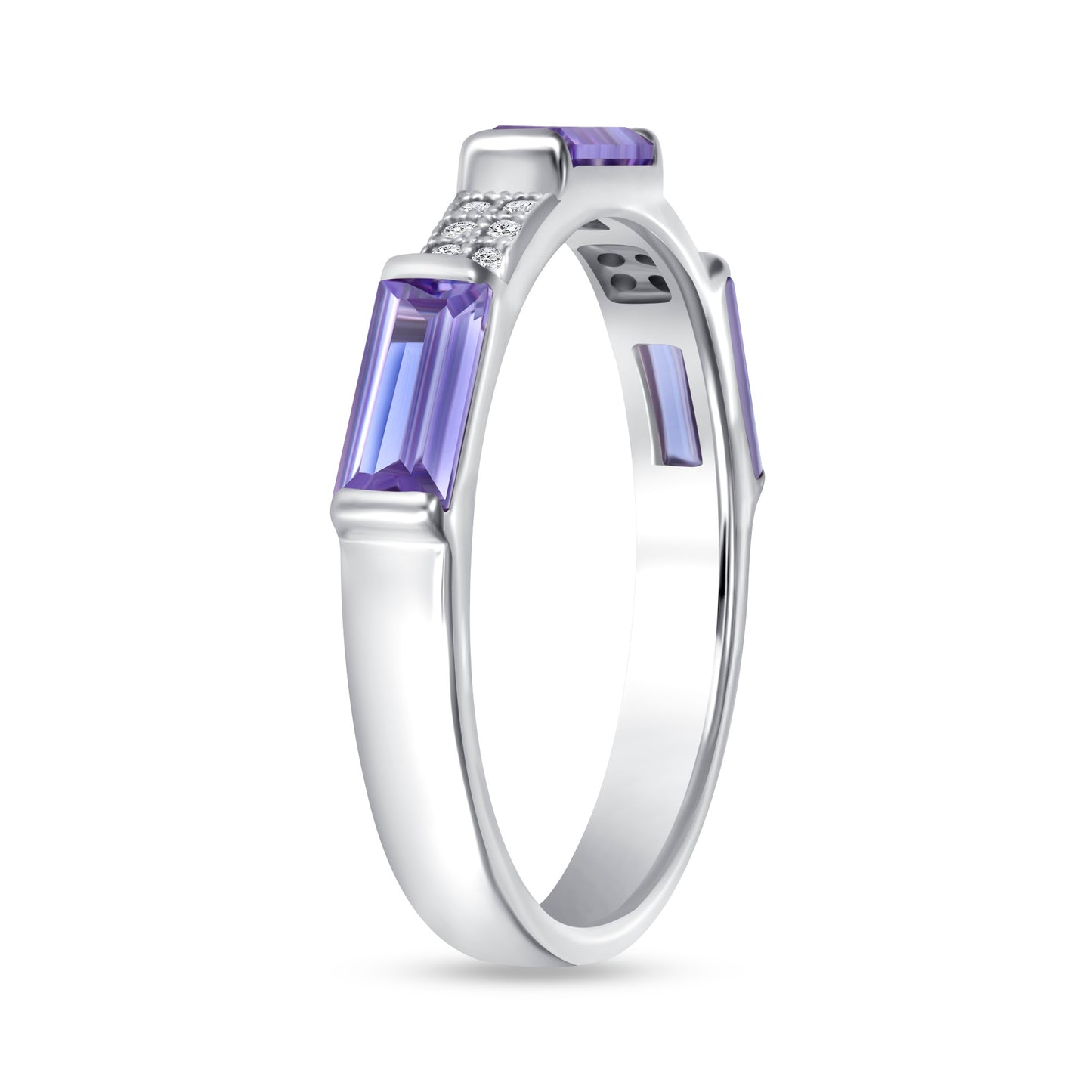 Northern Lights Amethyst Diamond Band