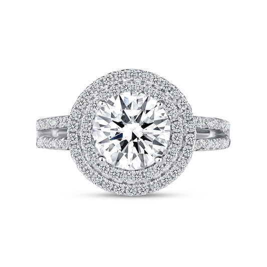 Glimmer Halo Round Centerstone Engagement Ring