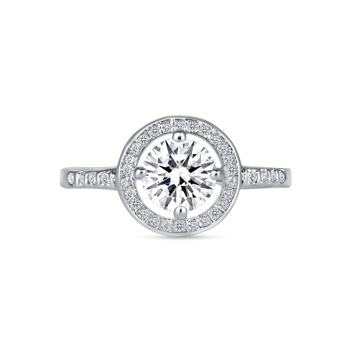 Veil Halo Round Centerstone Engagement Ring