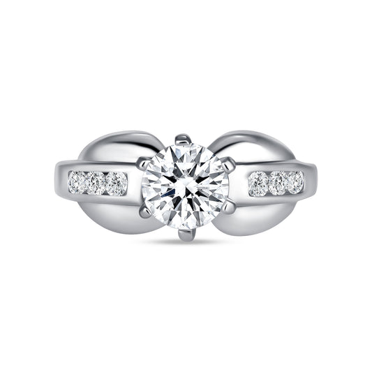 Orbit Round Centerstone Engagement Ring